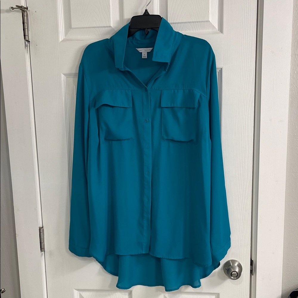 Source Unknown Teal Button-Down Shirt